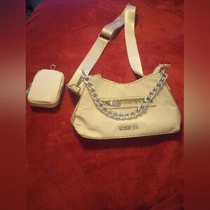 NWOT Madden NYC Tan Crossbody Bag with Chain Accent